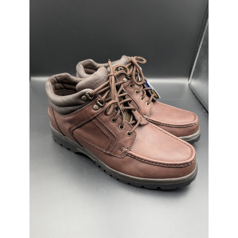 Thom McAn Boots Mens 12 Chukka Ankle Brown Leather Moc Toe Casual 84630 - Picture 4 of 10